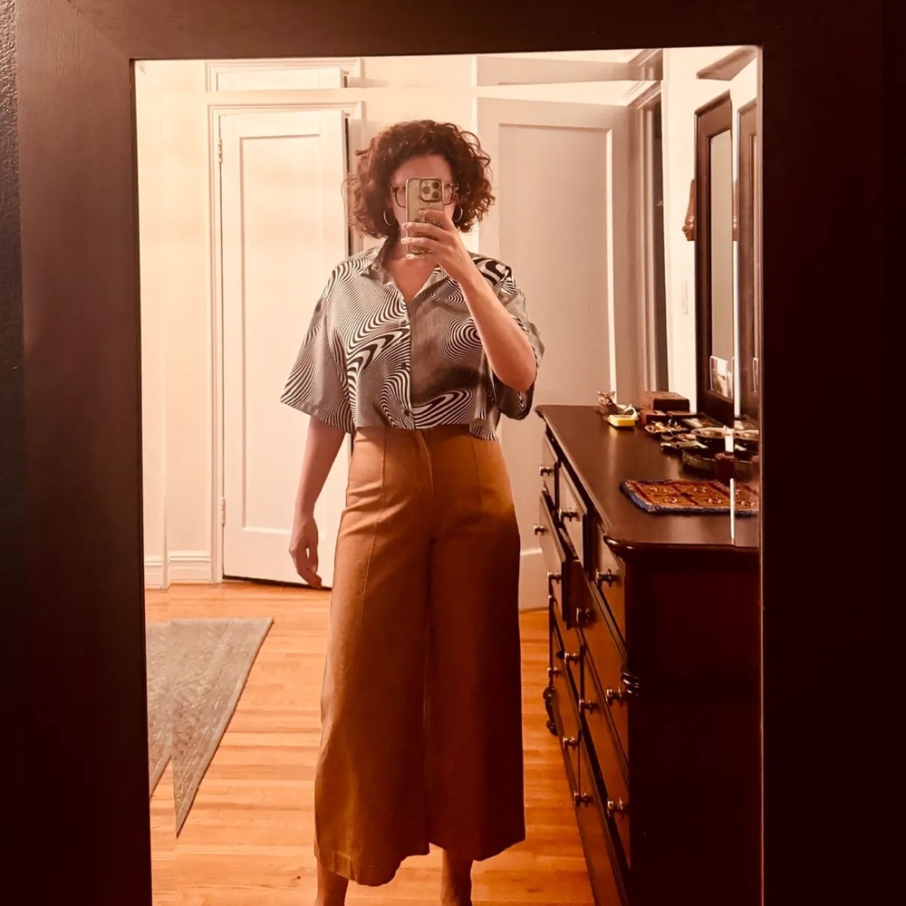 Esby Lucia Tan High-Waisted Pants